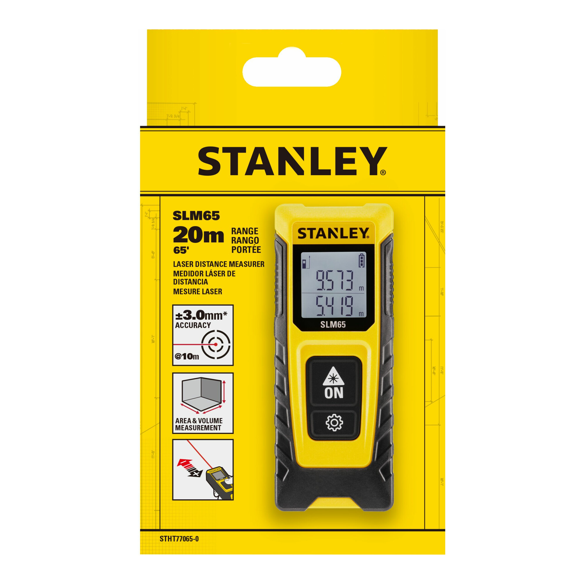 Stanley Schwarz/Gelb Laserentfernungsmesser, Stan Entfernungsmesser Slm65 Bis 20M 132216 (20 M) - Image 2