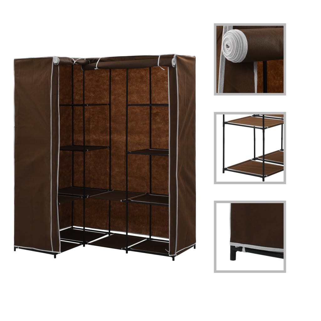 Eckkleiderschrank Braun 130 X 87 X 169 Cm Vidaxl