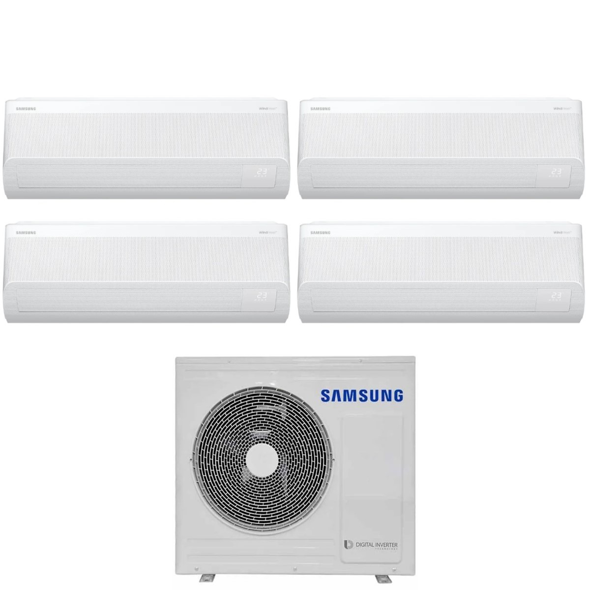 Climatizzatore Condizionatore Samsung Quadri Split Inverter Serie Windfree Avant S2 7+7+9+9 Con Aj080txj4kg R-32 Wi-fi Integrato 7000+7000+9000+9000