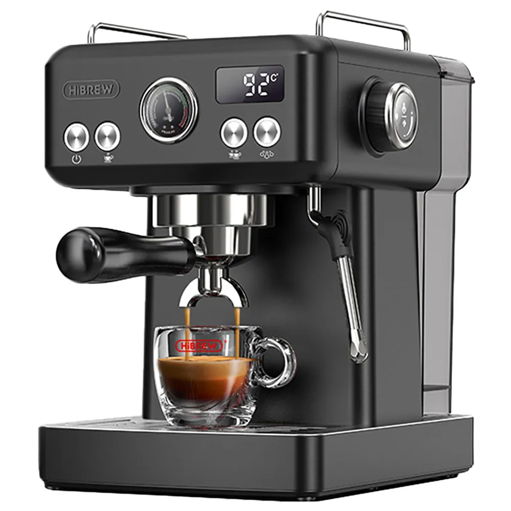 Hibrew Schwarz H10a Piston Espresso Machine With Temperature Control (Black), Siebträgermaschine, - Bild 5