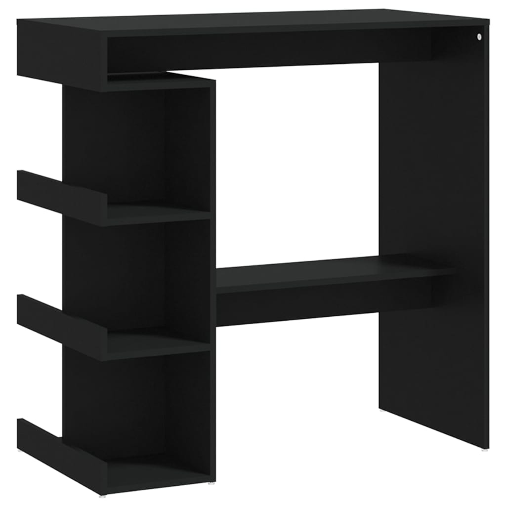Bar Table With Storage Rack Black 100x50x101.5 Cm Engineered Wood Vidaxl