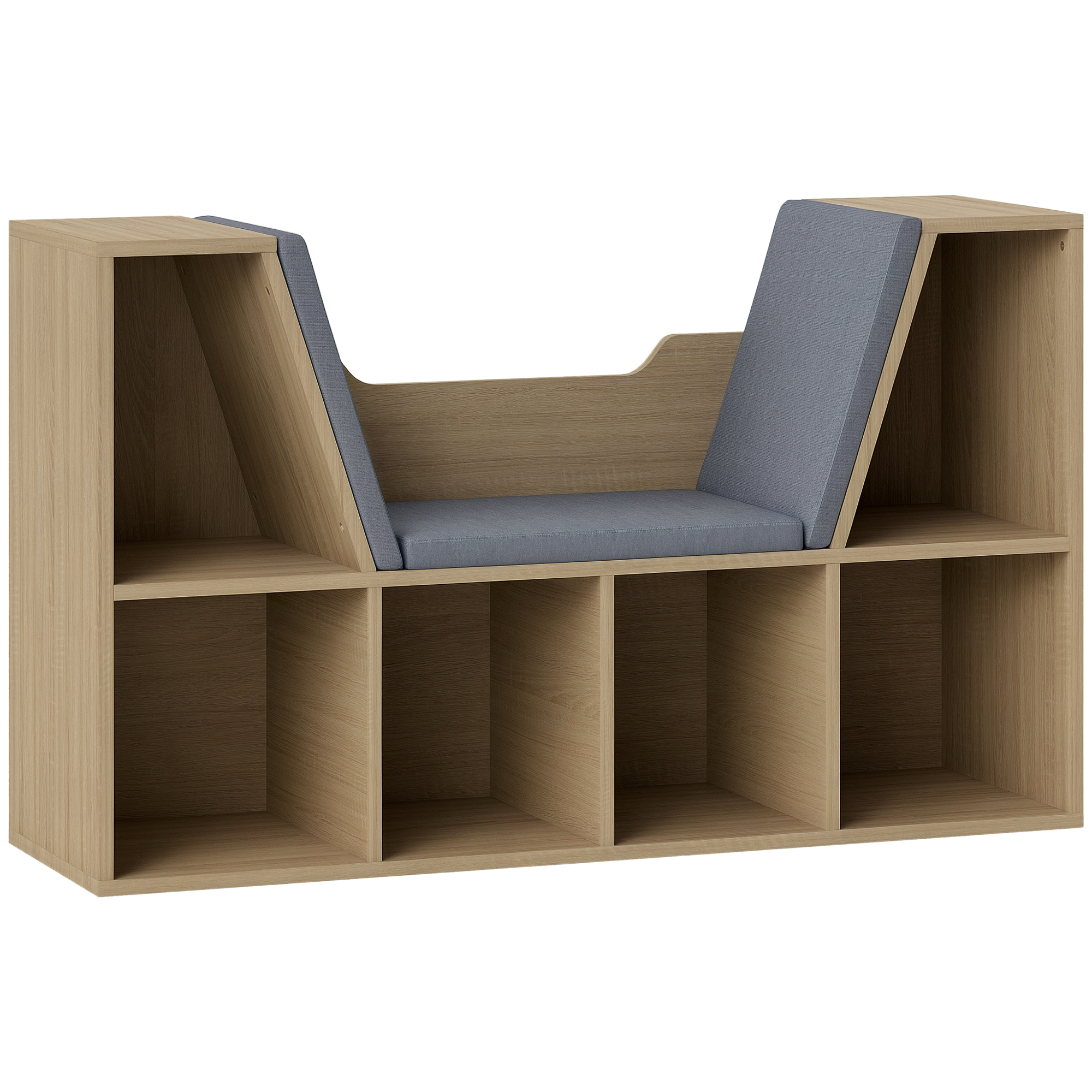Homcom - Bibliothèque Banc 2 En 1 Design Contemporain 6 Casiers 3