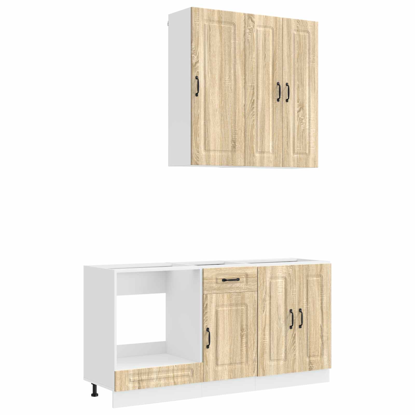 Vidaxl Braun Kitchen Unit Kalmar 5 Pcs Sonoma Oak Engineered Wood