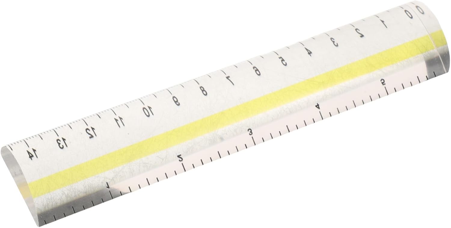 Loupe de lecture acrylique transparente jaune avec règle intégrée, pour documents et livres, PUNNYB