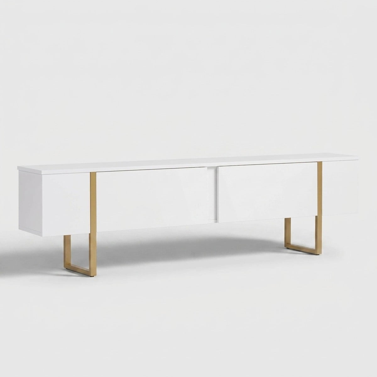 Gold Funzi Living Onera Tv-Tisch, Mit 2 Türen, Weißes Melamin Und 180X30 Cm - Image 2