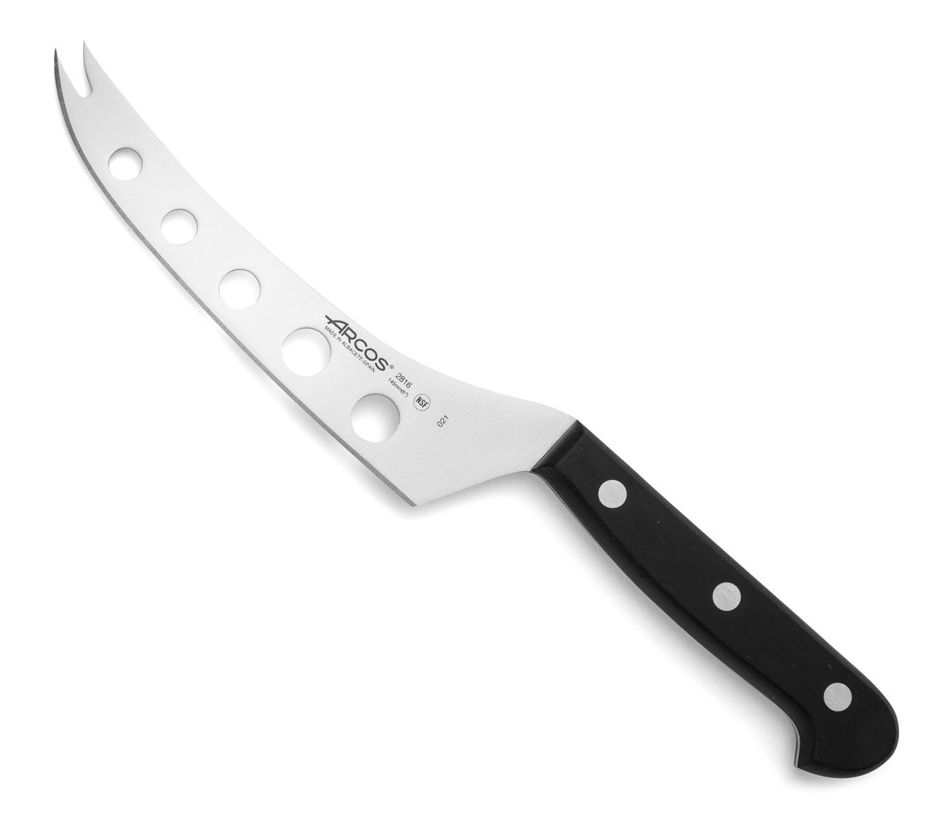 Arcos Schwarz Käsemesser Universal 281604 Aus Nitrumstahl, Mit Mango Aus Polyoxymethylen Und 19 Cm Klinge Im Koffer.