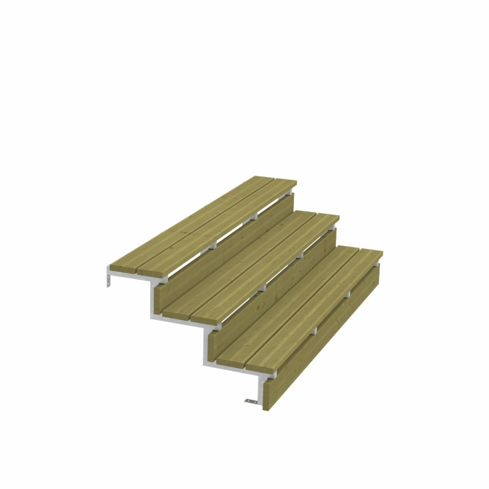 Plus Außentreppe Kiefer/feuerverzinkt 3 Stufen 180 Cm Breit Außentreppe