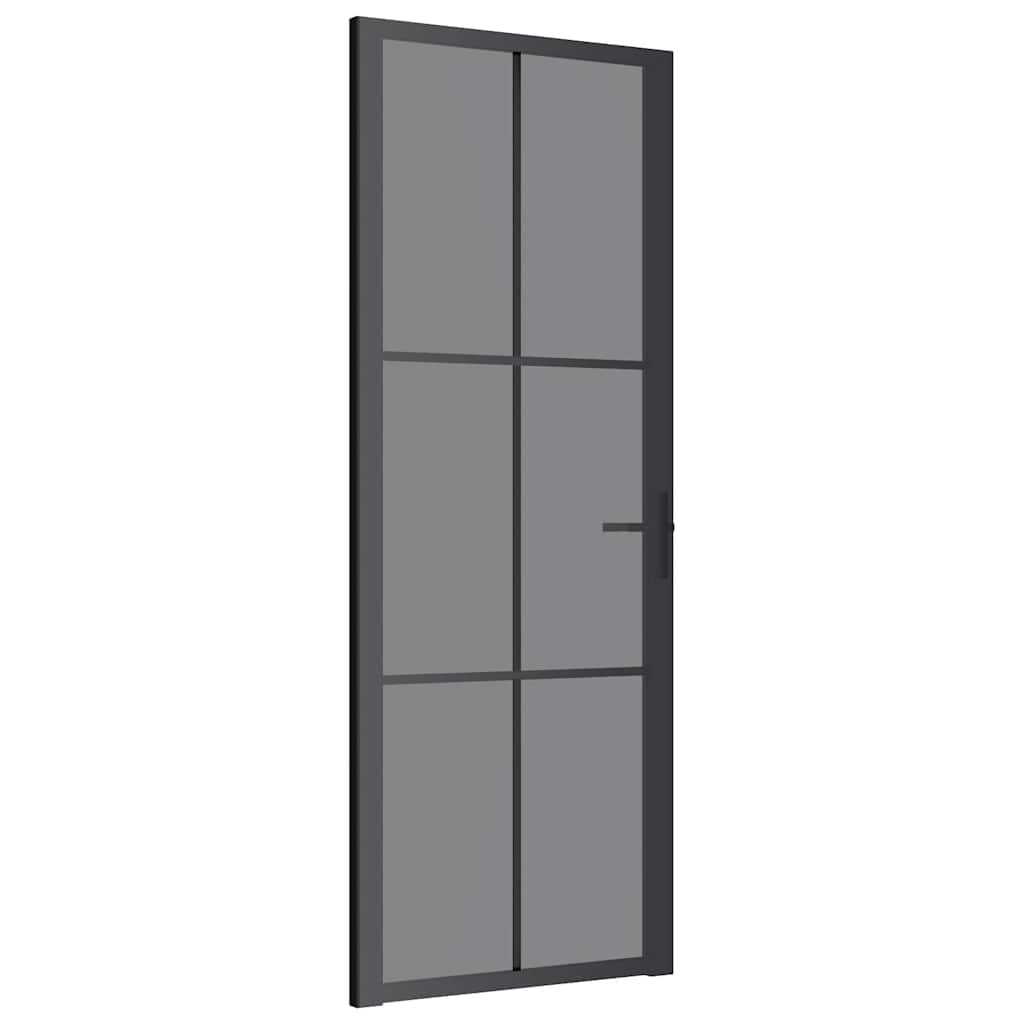 Interior Door 76x201.5 Cm Black Esg Glass And Aluminium Vidaxl