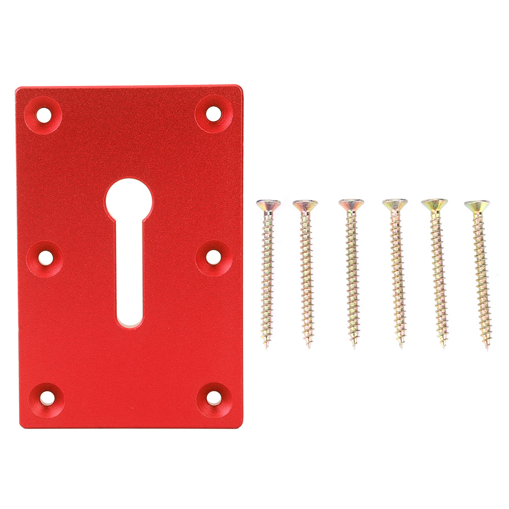 Plaque de montage pour pinces de verrouillage, aluminium 6061 anodisé, 120 x 80 mm, 6 trous Ø 4 mm, 6 vis fournies