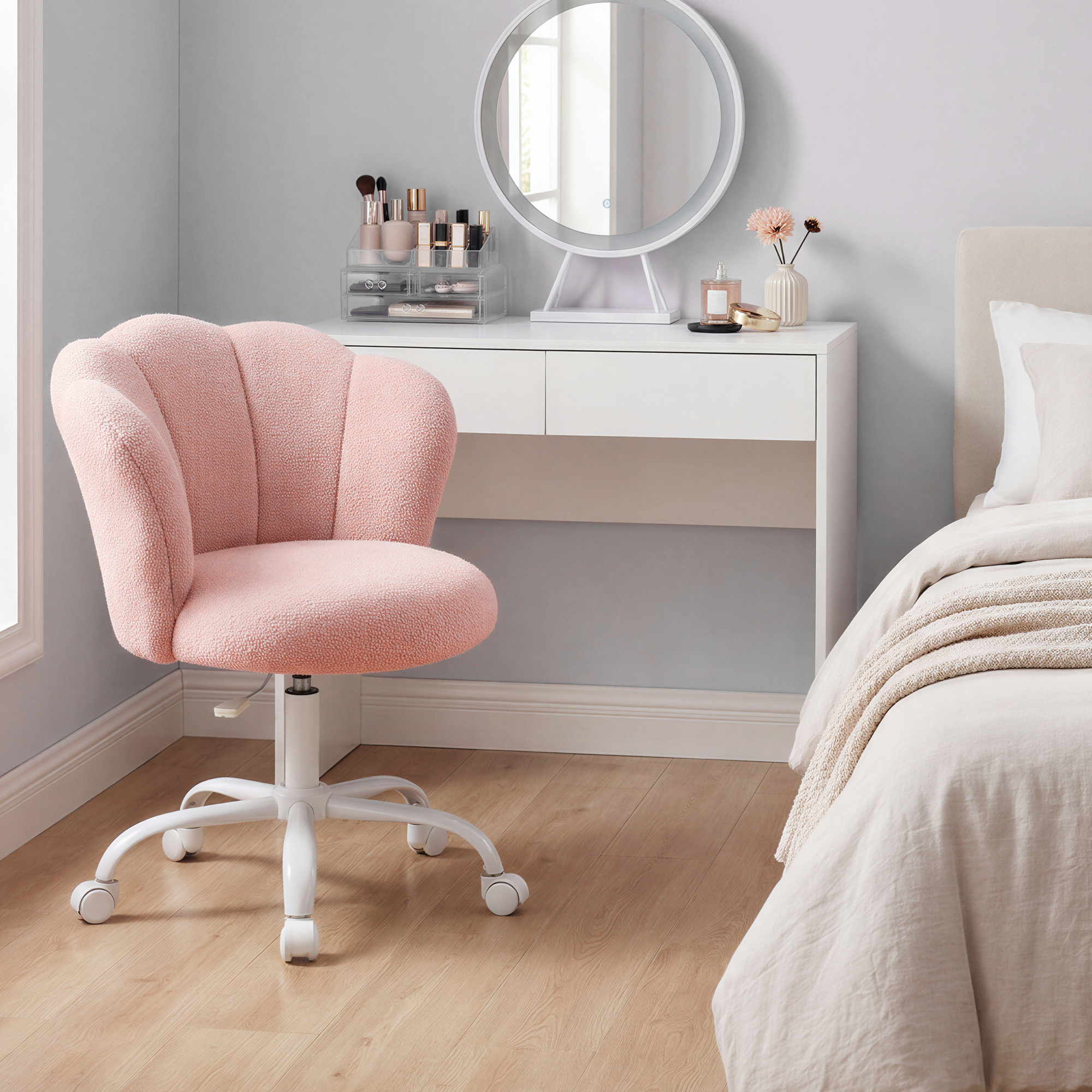 Songmics – Fauteuil Pivotant Réglable – Dossier En Pétales – Assise