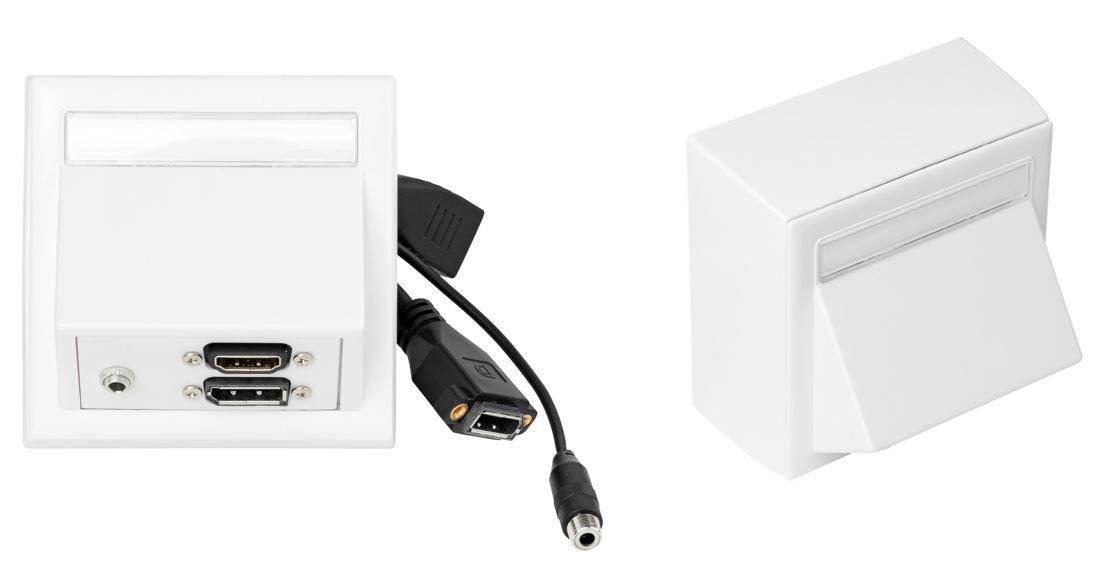 Microconnect Weiß Wallbox Hdmi, Displayport