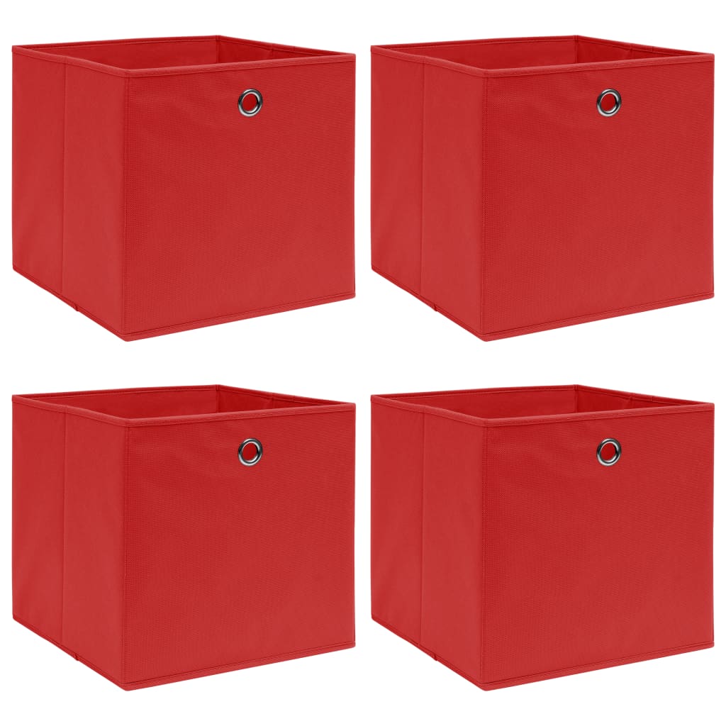 Storage Boxes 4 Pcs Red 32x32x32 Cm Fabric Vidaxl