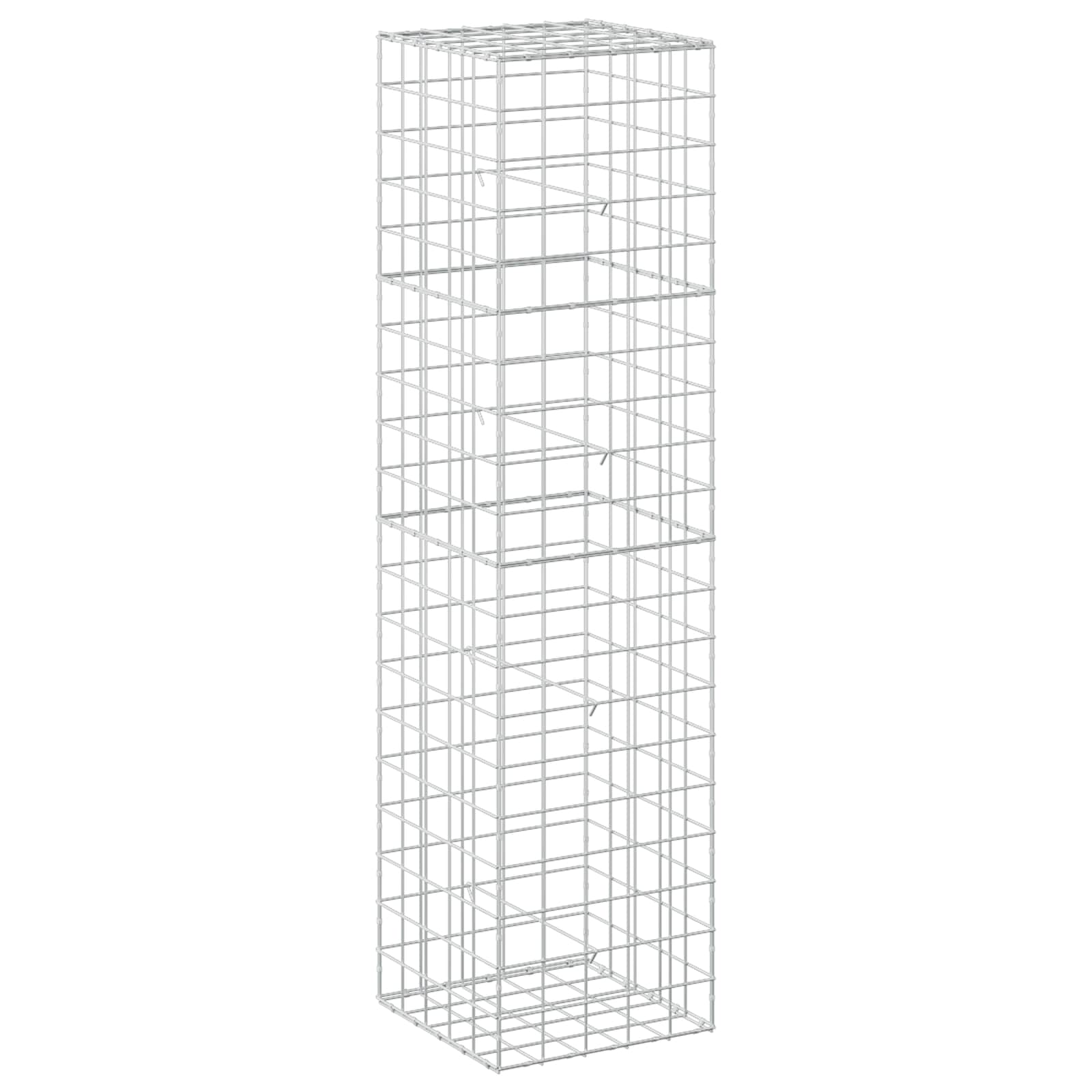 Vidaxl Versilbert Gabione Mit 5 Mm Draht Und 10X10 Cm Maschen 50X50x200 Cm