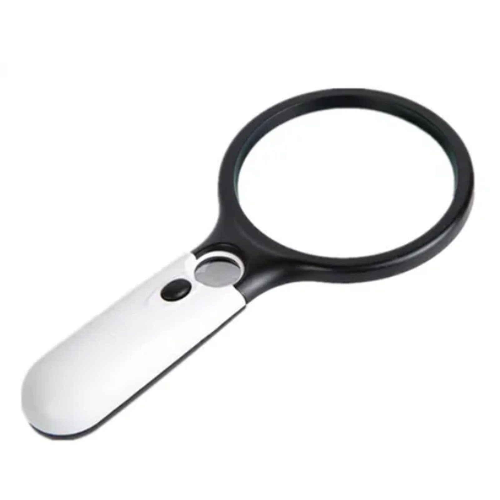 Loupe de poche à double lentille 3x et 45x, poignée ABS, éclairage LED, 19 x 8,2 cm