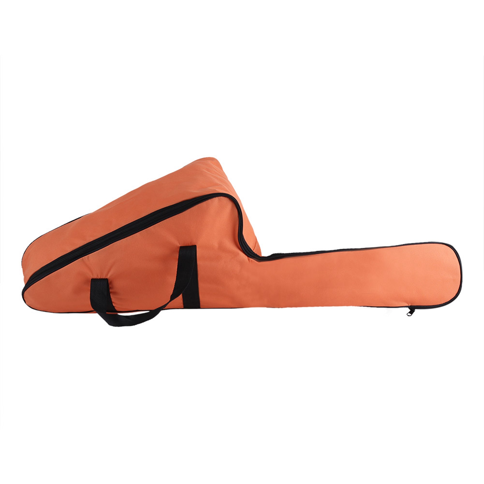 Sac de transport pour tronçonneuse en tissu oxford épaissi, orange, avec poignées et longue fermeture à glissière