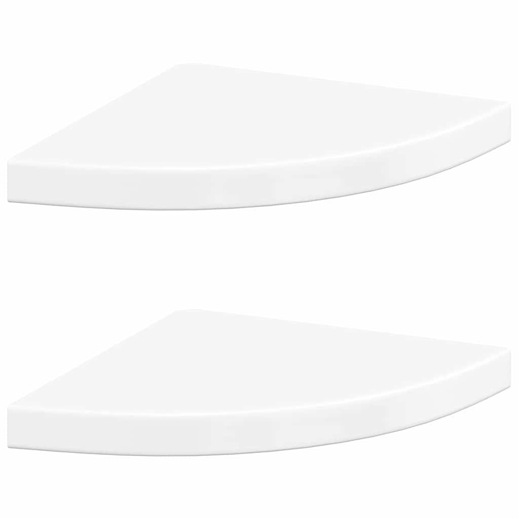 Vidaxl Weiß Floating Corner Shelves 2 Pcs High Gloss White 35X35x3,8 Cm Mdf