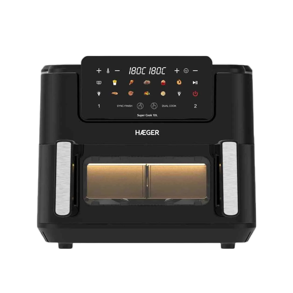 Haeger Schwarz Af-D10.010b Super Cook Digital-Heissluftfritteuse – 10 L Fassungsvermögen – 2600 W – Touchscreen, Fritteuse, - Bild 4