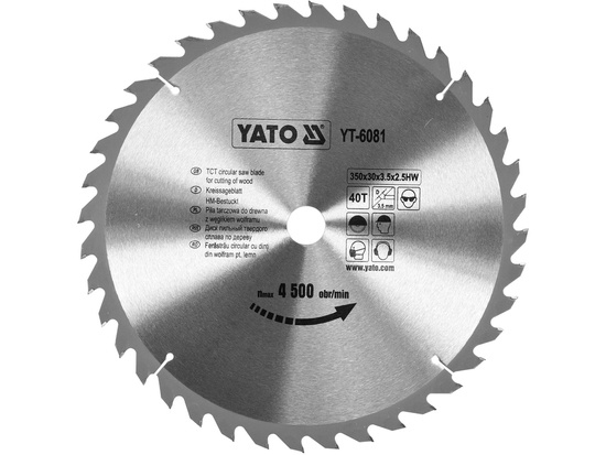 Yato Widia-Kreissägeblatt 350 X 30 Mm, 40 Zähne