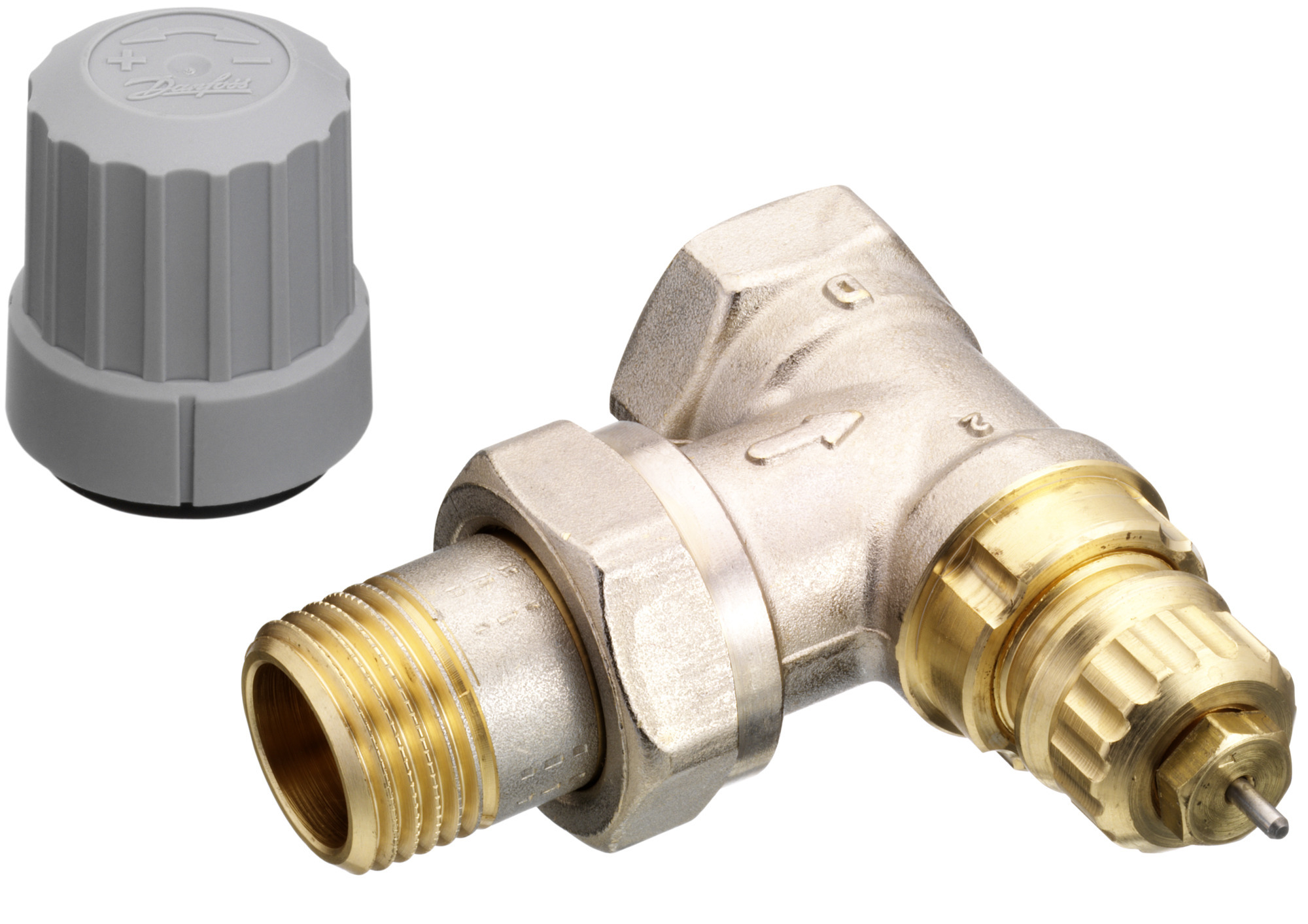 Danfoss Ventilgehäuse Ra-Fn 15 R 1/2, Eck,Vernickelt, Einb,I,D,Rücklauf, 013G3227