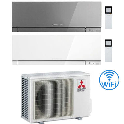 Climatizzatore Condizionatore Mitsubishi Kirigamine Zen Wifi Argento E Bianco Dual Split Inverter 7000 + 12000 Btu Con U.e. Mxz-2f42vf Classe A+++ /a++ Novitá