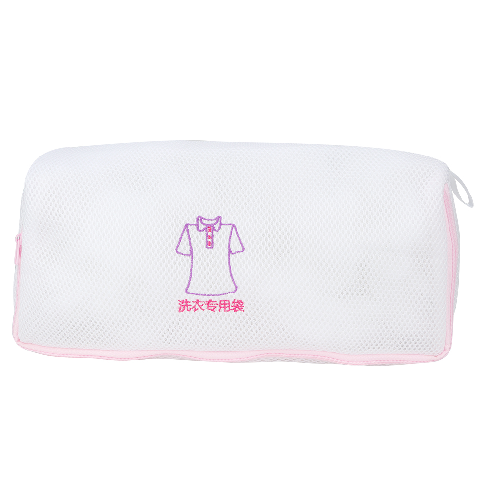 Sac de lavage en maille pour lingerie, chaussettes et chemises, protection anti-enchevêtrement, fermeture éclair durable, rose
