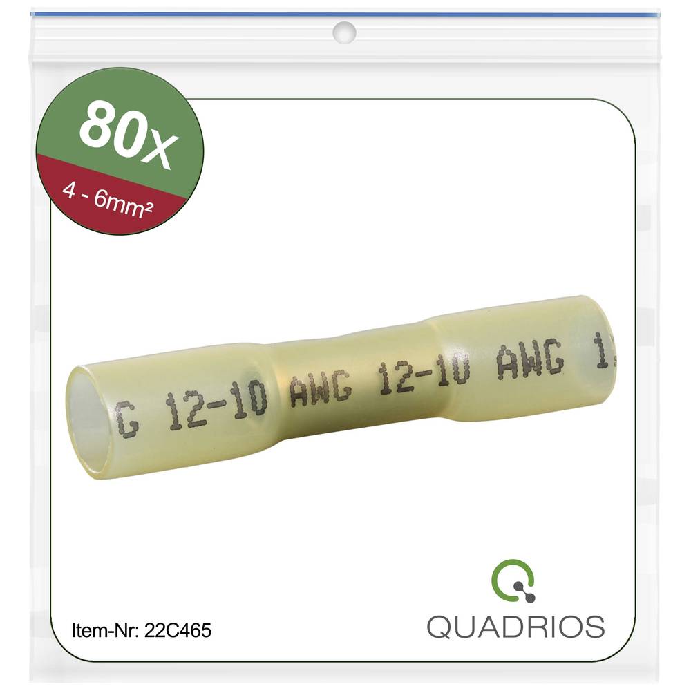Quadrios 22C465 Butt Joint Heatshrink 4/6mm² Yellow Waterproof 1 Set