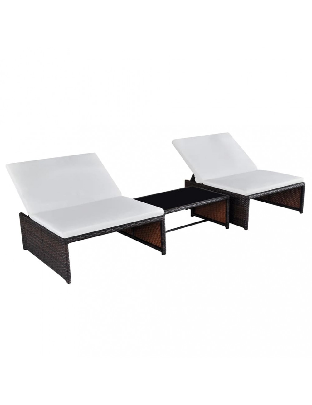 Vidaxl Braun - Outdoor-Lehnstühle 2 Stk. Mit Tisch Poly Rattan