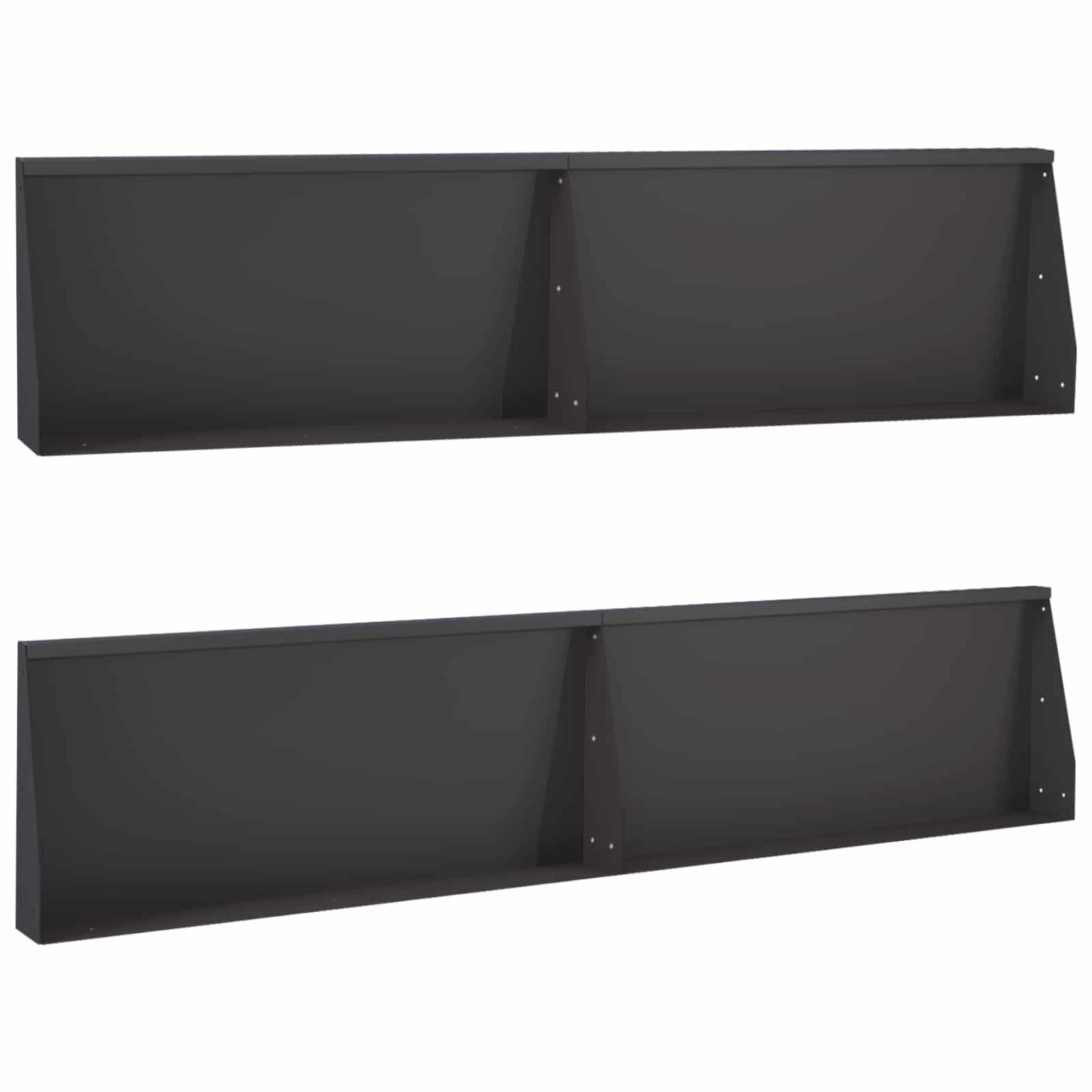 Vidaxl Schwarz Stützmauer 4 Stk. 100 X 12 X 50 Cm Stahl