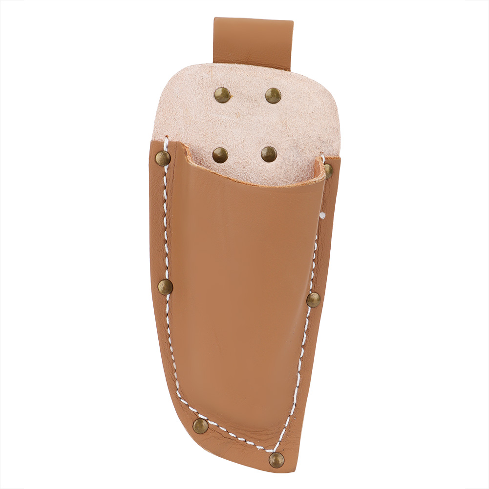 Pochette de jardinage en cuir de vachette pour pinces et sécateurs, 23 cm, marron