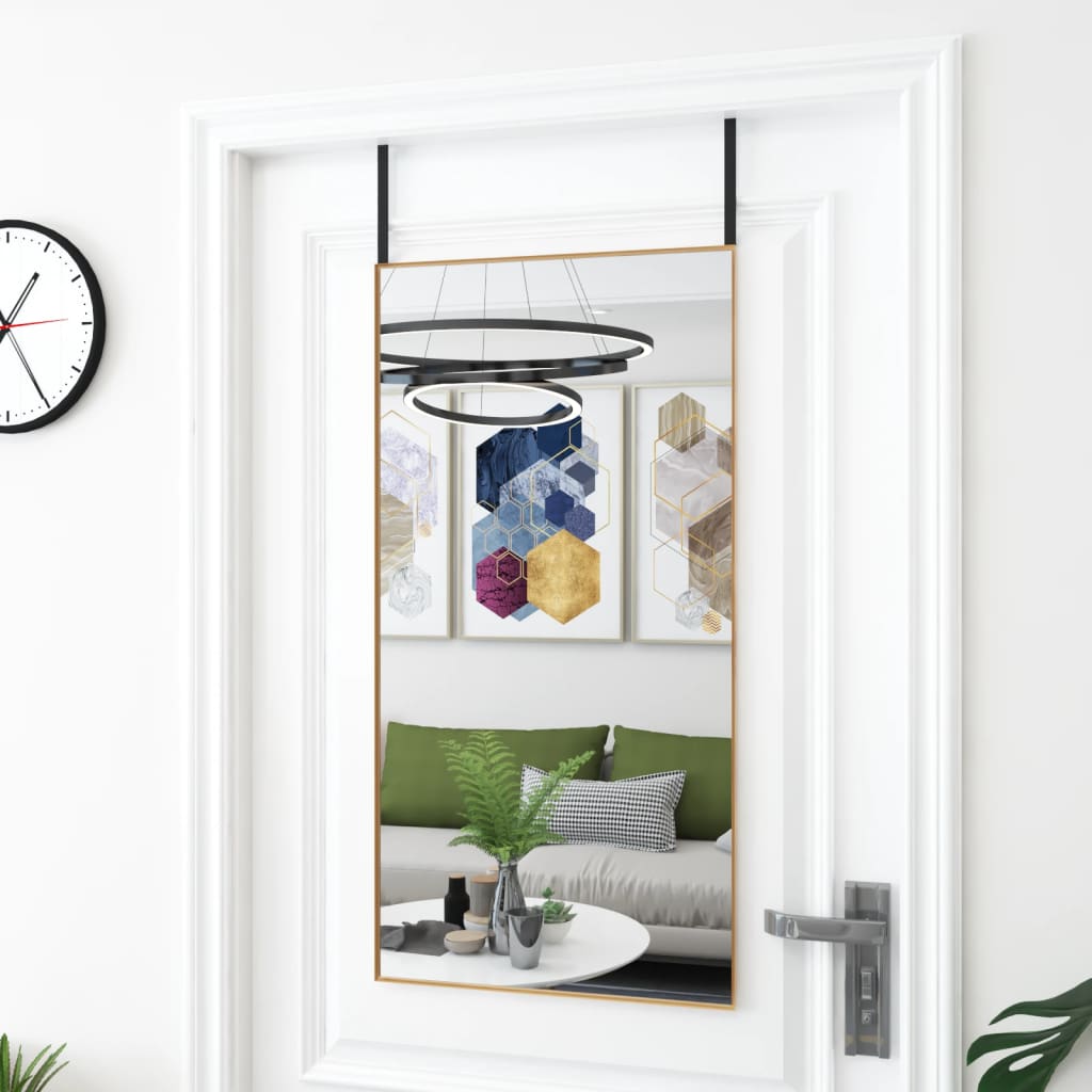 Türspiegel Golden 50x100 Cm Glas Und Aluminium Vidaxl