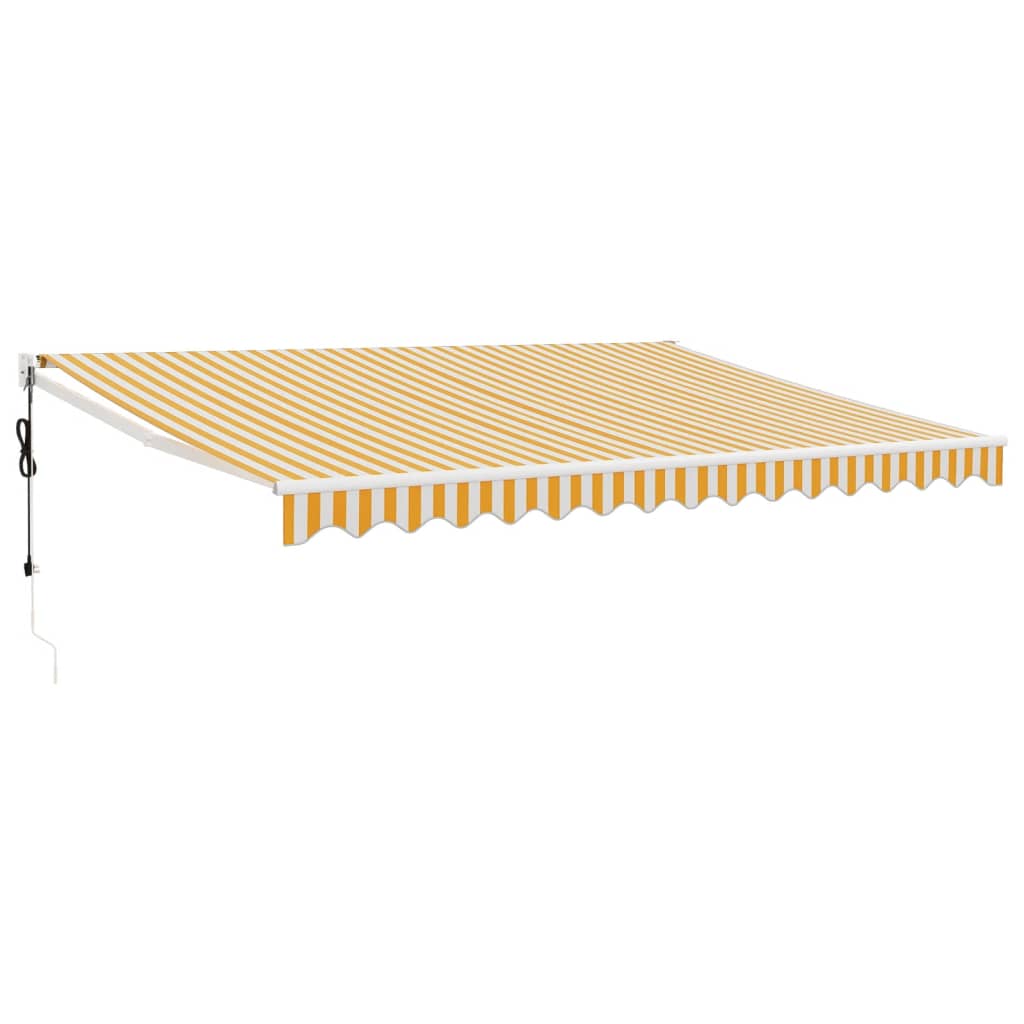 Automatic Retractable Awning Yellow And White 4, 5x3 M Vidaxl
