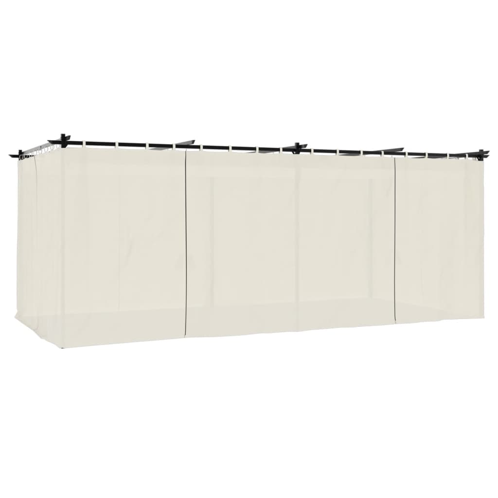 Gazebo With Curtains Cream 6x3 M Steel Vidaxl