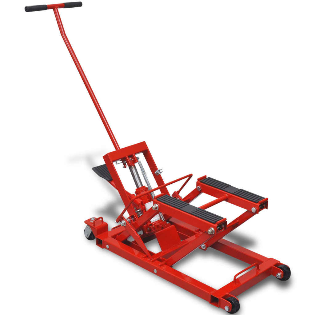 Vidaxl Rot Hydraulische Motorrad-Hebebühne Atv 680 Kg