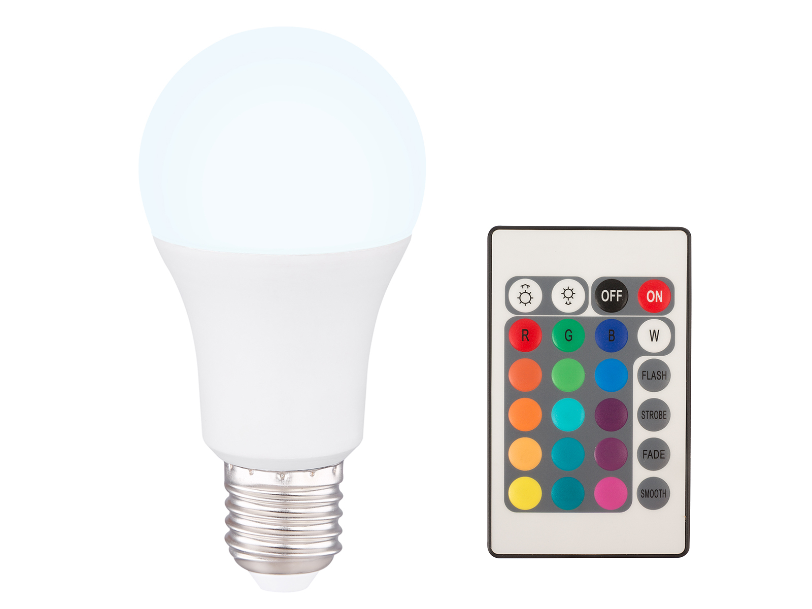 E27 Led - 10 Watt, 850 Lumen, 2770 - 6000 K, Rgb Farbwechsel Mit Fernbedienung
