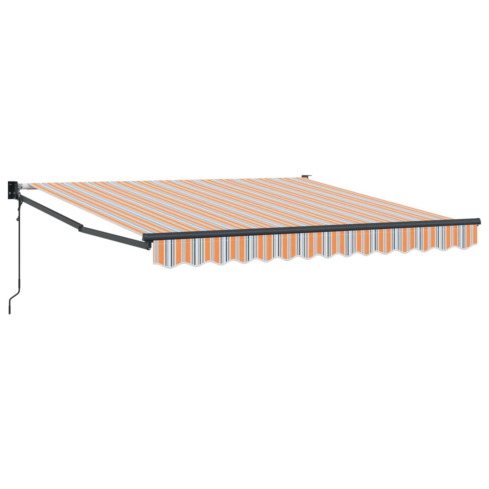 Vidaxl - Retractable Awning Orange, Grey, Blue And White 350 X 250 Cm