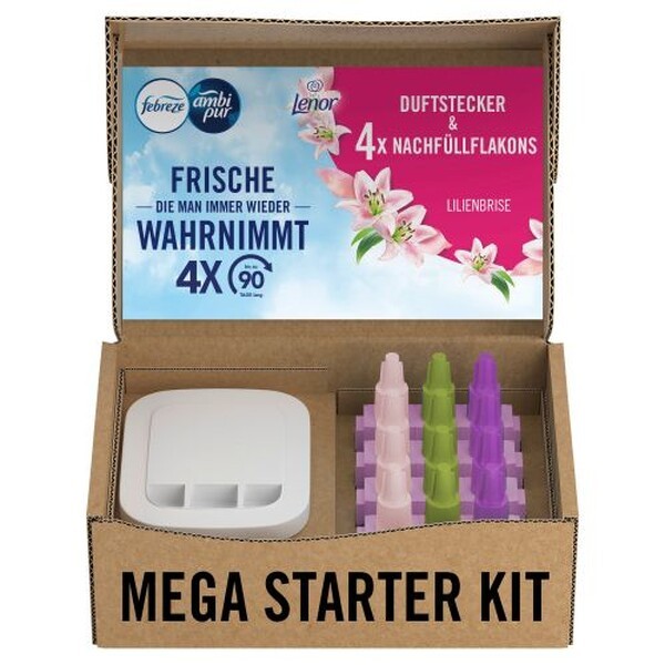 Febreze 3Volution Duftstecker Starterkit + 4Er Nachfüller Aprilfrisch Ecom