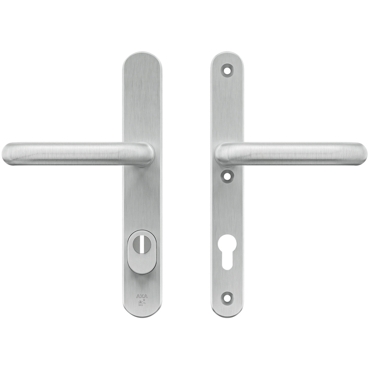 Axa Sicherheitstürbeschlag - Set - Oval Plus - Aluminium - Türgriff - Pc85 Mit Kernzugsicherung - Schmaler Schutz