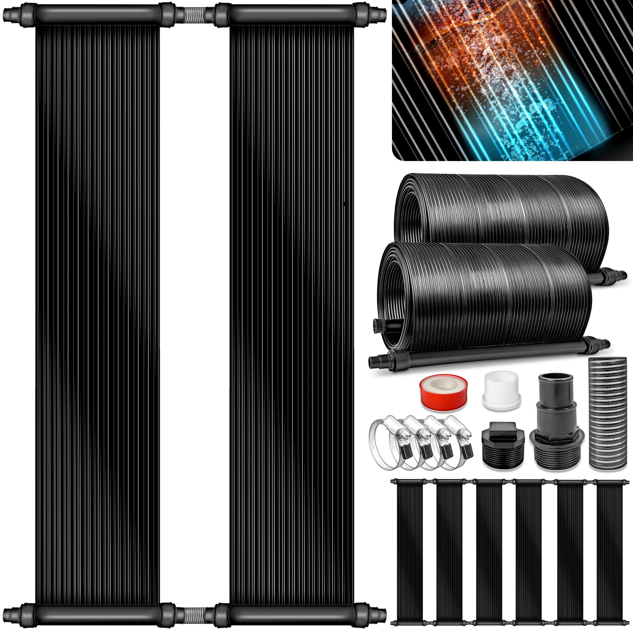 Tillvex Pool Solarkollektor Set 120 X 500 Cm Solarheizung Umweltfreundliches Erhitzen Poolheizung Komplettset Solarmatte Sonnenkollektor Für