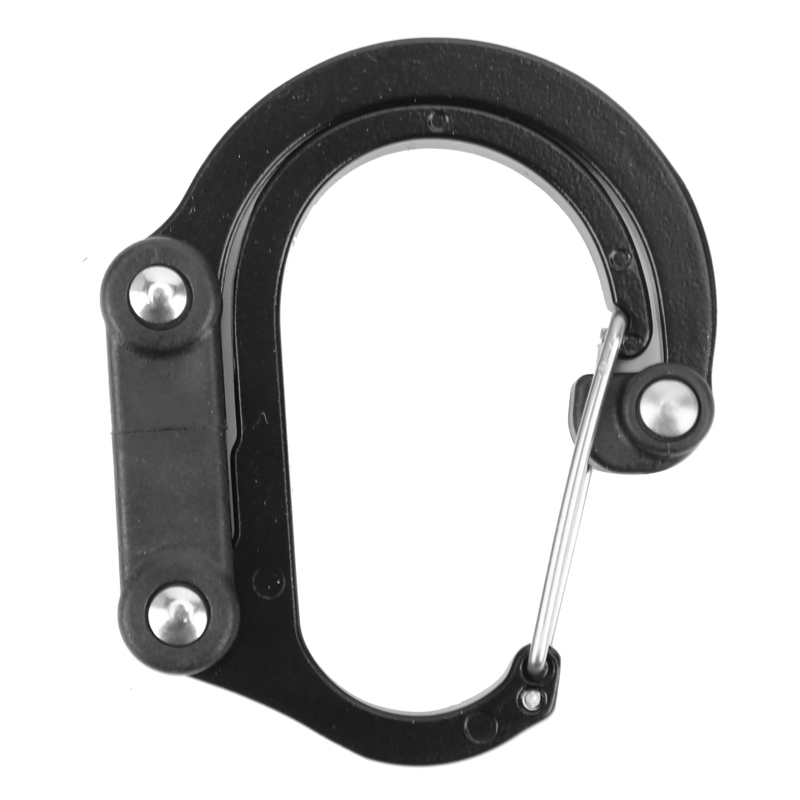 Mousqueton crochet de voyage en alliage d'aluminium, 18 kg, noir, largeur 2,4 cm