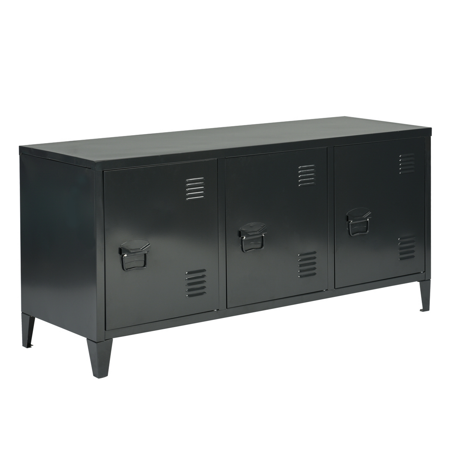 Furniturer Armoire De Rangement Métal Style Industriel Meuble Avec 3