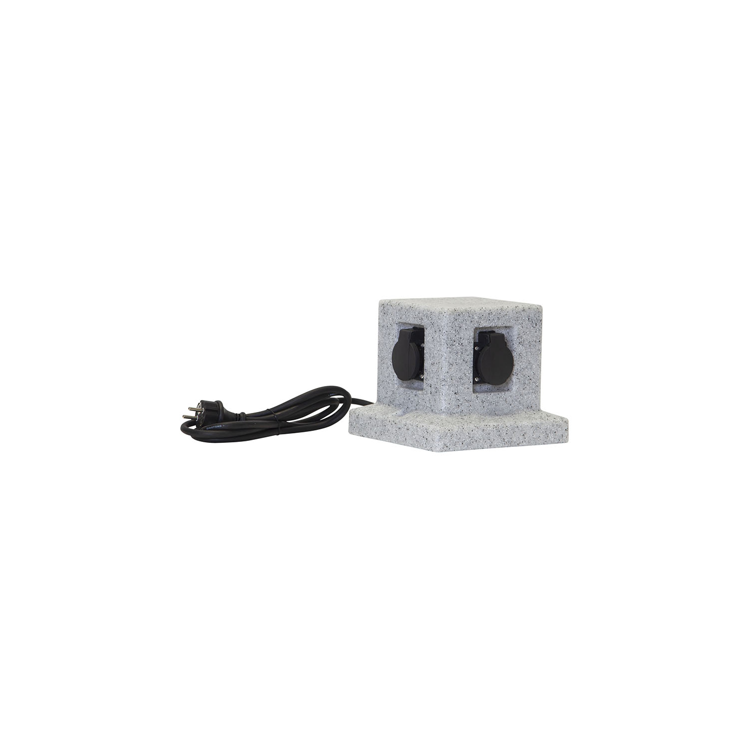 Star Trading Grau Gartensteckdose "Plugge",Granitoptik,Für 4 Stecker