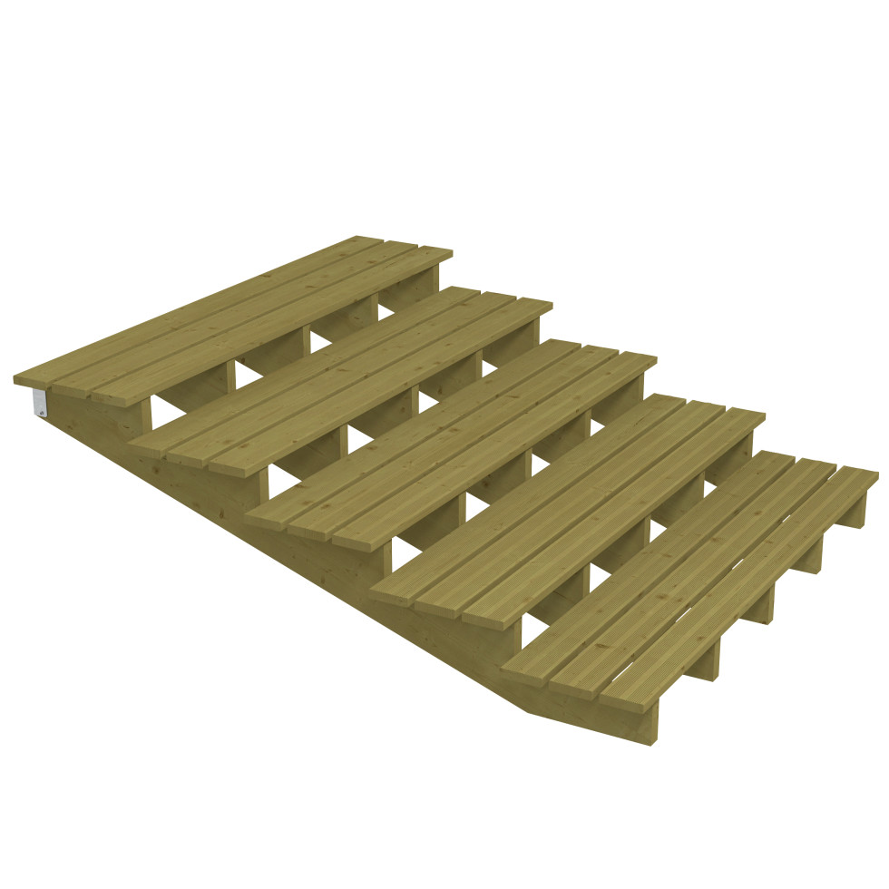 Plus Außentreppe Kiefer 5 Stufen 180 Cm Breit Schritttiefe 39 Cm Außentreppe