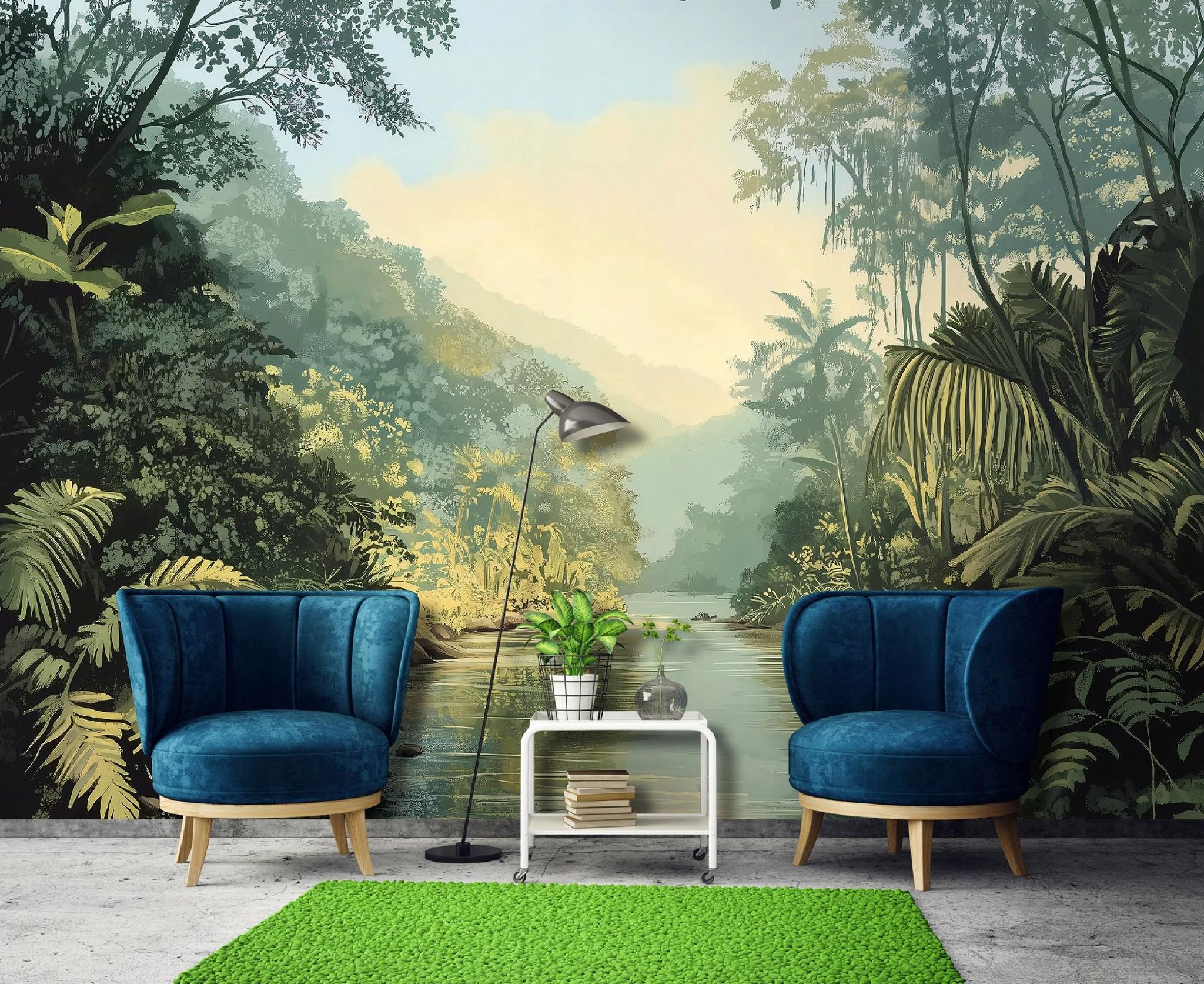 Wallarena Vlies Fototapete Landschaft 200x140 Cm, Tapeten, Für Wohn Und Schlafzimmer, Vliestapete Wandtapete Tapete 3d Effekt- Inkl. Kleister - Dschungel Grün