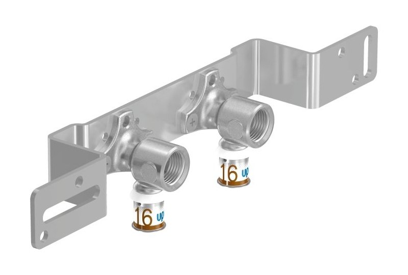 Uponor Versilbert Wandwinkel-Set 80 Mm 16-Rp1/2"Ft S-Press Plus