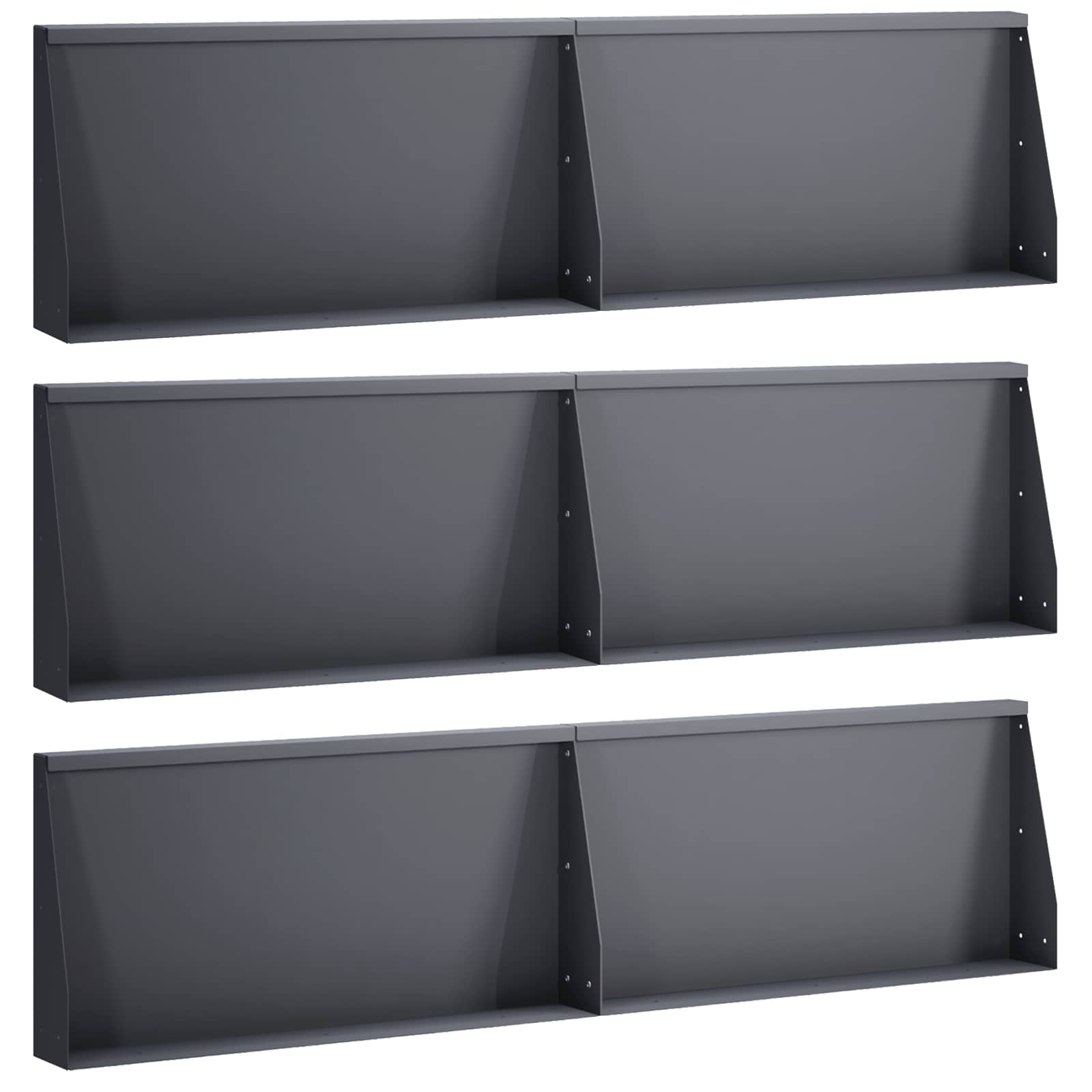 Vidaxl Anthrazit Stützmauer 6 Stk. 80 X 12 X 40 Cm Stahl