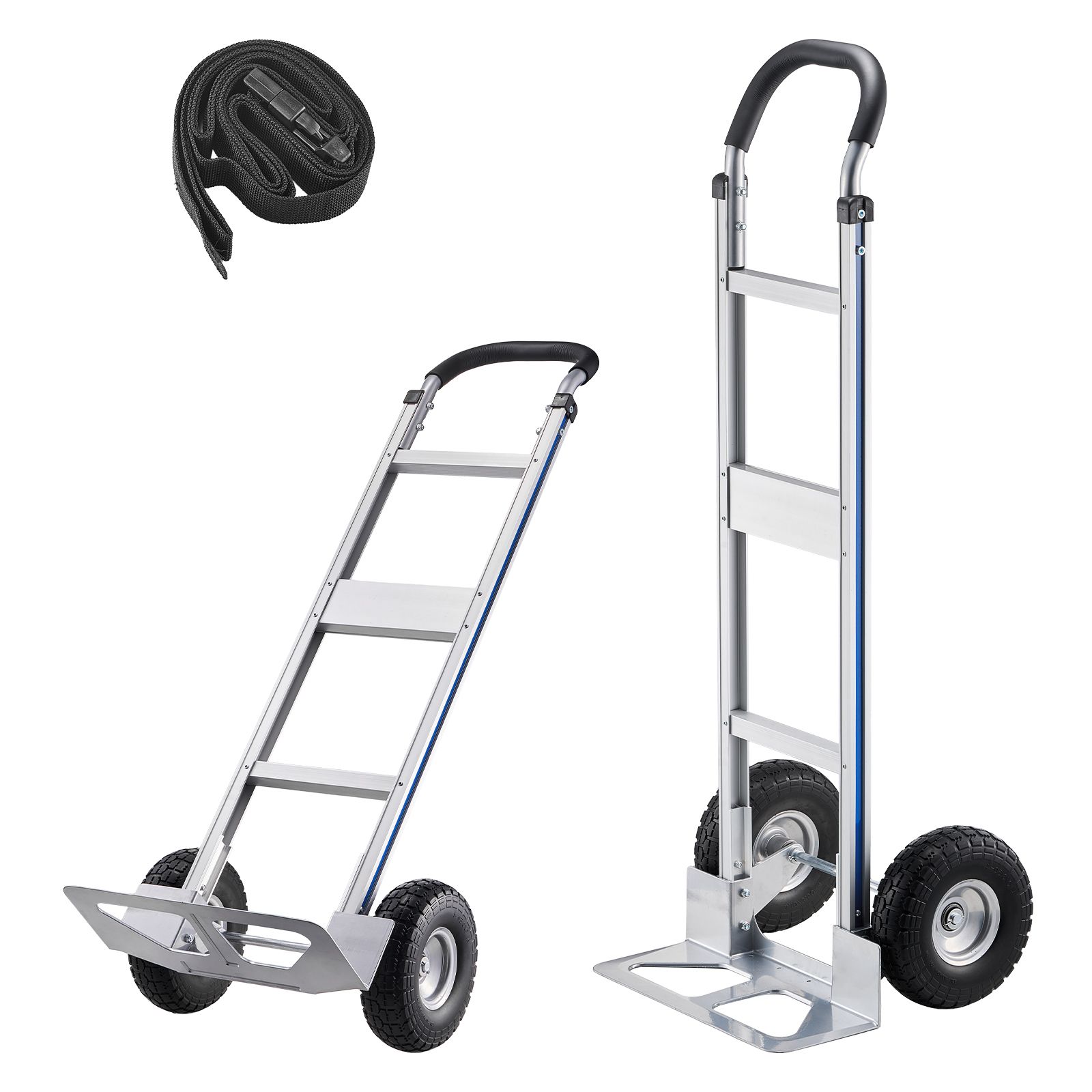 Diable de manutention robuste en alliage d'aluminium, capacité 226,9 kg, sangle de fixation incluse