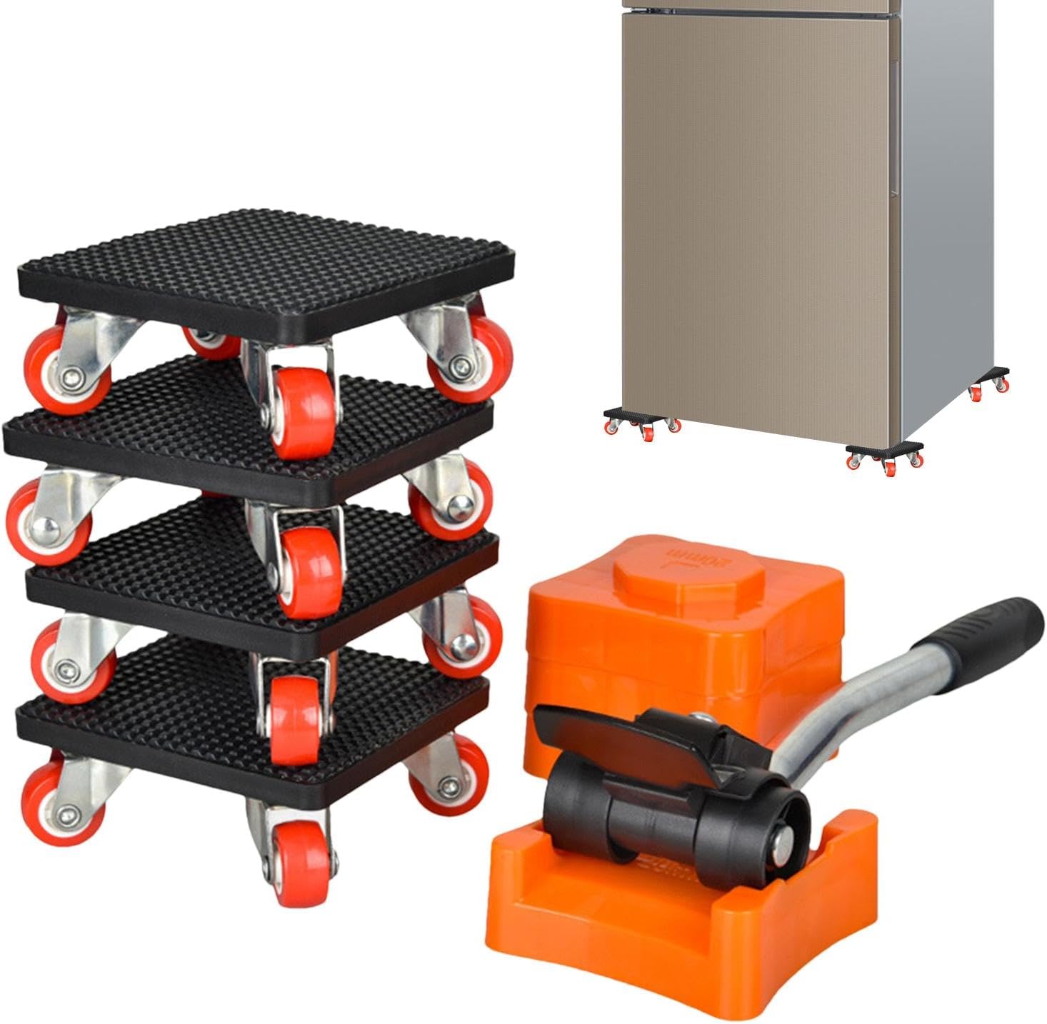 Chariot de déménagement à roulettes en acier au carbone, système de levage, charge 500 kg
