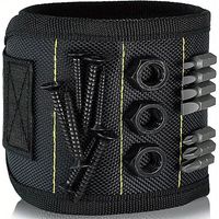 Bracelet magnétique porte-outils avec 10 aimants puissants, noir, pour vis, clous et boulons