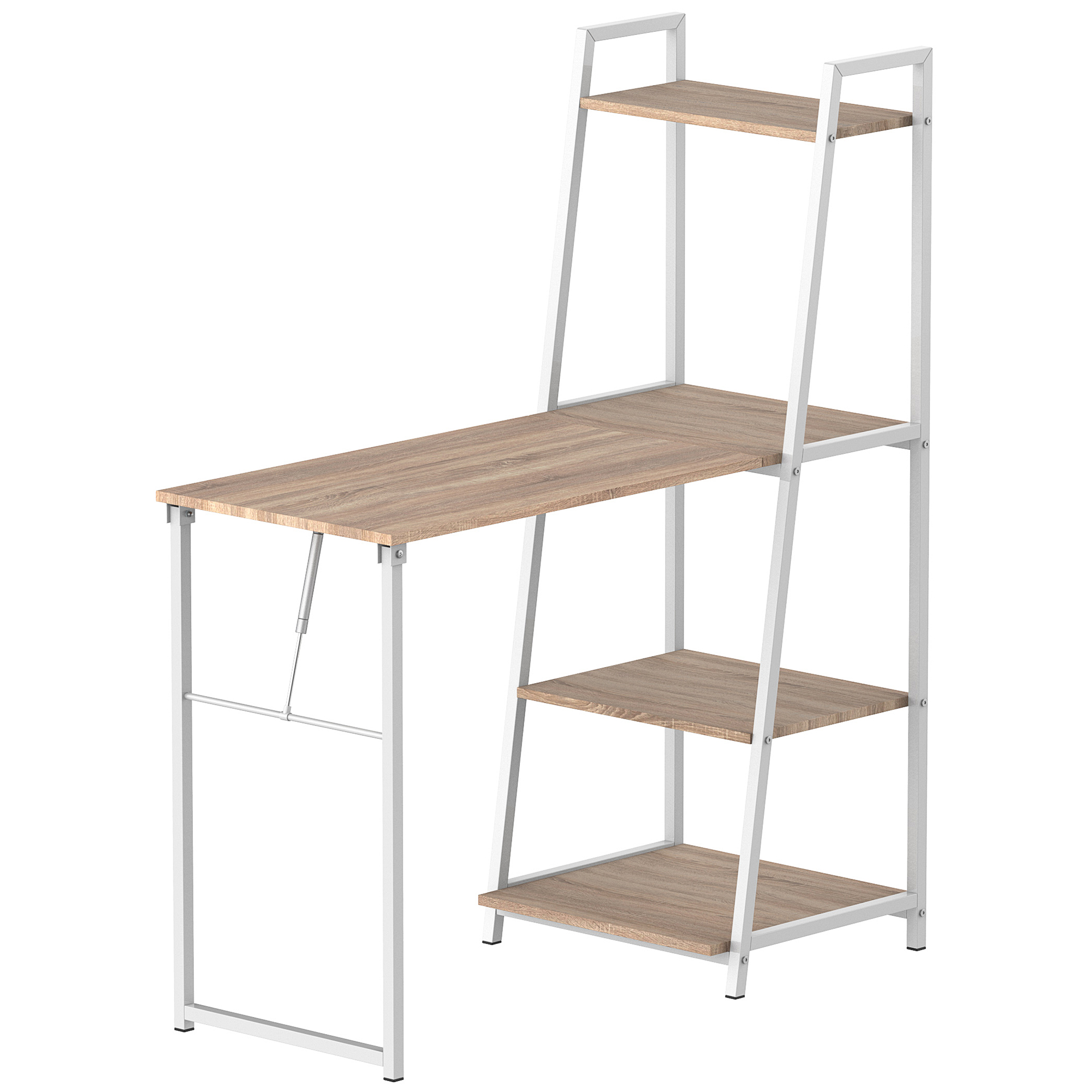 Homcom - Bureau Pliable Rabattable - Bureau Bibliothèque 2 En 1 - 4
