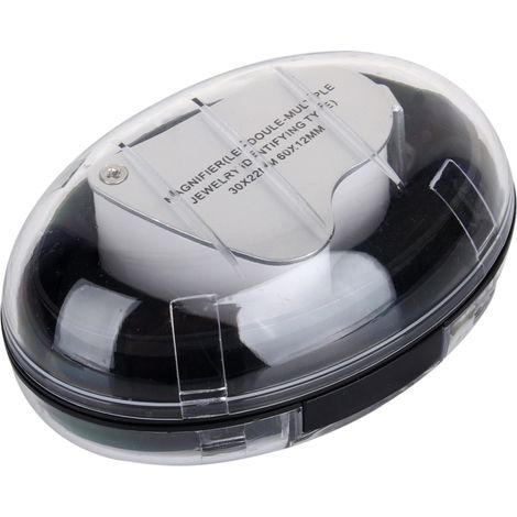 Loupe à main pliable 30x 60x à double lentille, LED et lampe UV, verre optique, 55 x 40 mm pliée